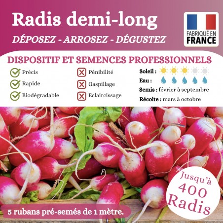 Radis Fluo demi-long - 5 x 1m